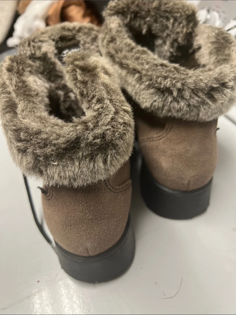 Sporto Brown Faux-Fur Winter Ankle Boots